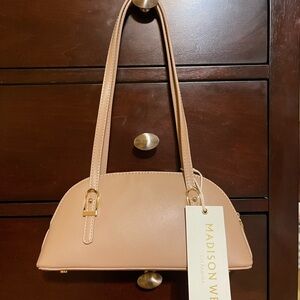 Madison West Blush-Tan Half Moon Shoulder Bag